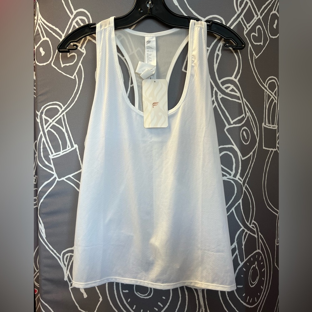 Fabletics White Mesh Tank Top